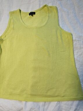 Chartreuse Yellow Sleeveless Tank Sweater Size XL